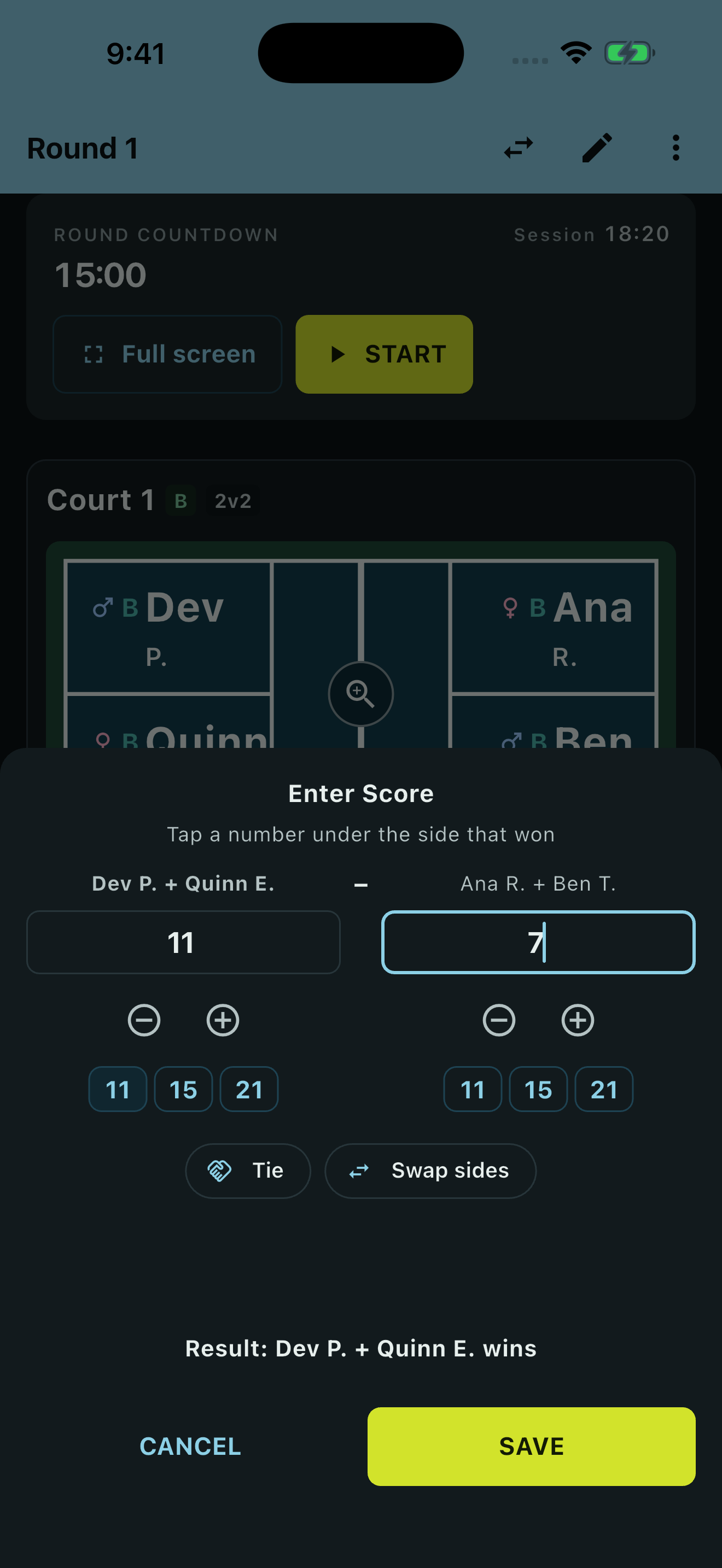 Pickleball Mixer - Scores, only if you want them