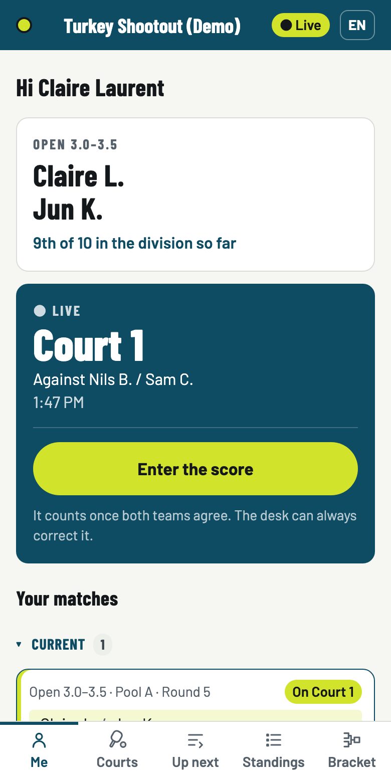 Pickleball Tourney - Your court, your next match