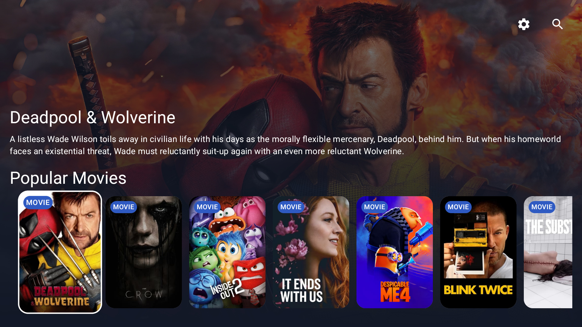 Popular screen