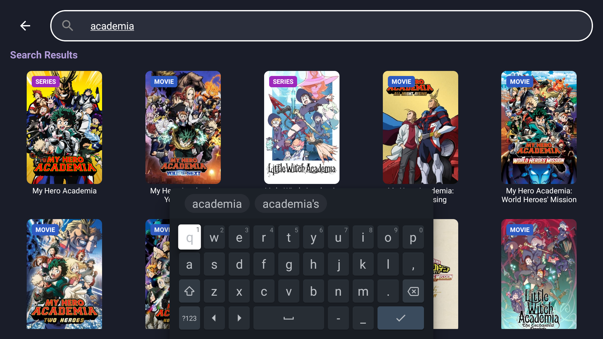 Search interface